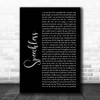 Anita Wilson Speechless Black Script Song Lyric Print