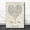 Anthony Warlow This Is The Moment Script Heart Song Lyric Print