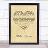 Antonello Venditti Alta Marea Vintage Heart Song Lyric Print