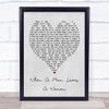 When A Man Loves A Woman Percy Sledge Grey Heart Song Lyric Music Wall Art Print