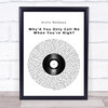 Arctic Monkeys Why'd You Only Call Me When You're High Vinyl Record Song Lyric Print