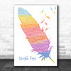 Art Garfunkel Bright Eyes Watercolour Feather & Birds Song Lyric Print