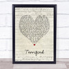 Atreyu Terrified Script Heart Song Lyric Print