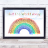 Aurora Half the World Away Watercolour Rainbow & Clouds Song Lyric Print