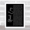 Avenged Sevenfold Almost Easy Black Script Song Lyric Print