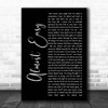 Avenged Sevenfold Almost Easy Black Script Song Lyric Print