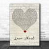 B-52s Love Shack Script Heart Song Lyric Print