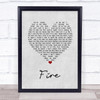 Babyface Fire Grey Heart Song Lyric Print Babyface Fire Grey Heart Song Lyric Print