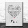 Babyface Fire Grey Heart Song Lyric Print Babyface Fire Grey Heart Song Lyric Print