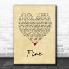 Babyface Fire Vintage Heart Song Lyric Print