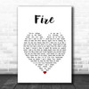 Babyface Fire White Heart Song Lyric Print