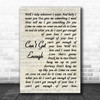 Bad Company Can't Get Enough Vintage Script Song Lyric Print