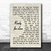 Bad Company Ready for Love Vintage Script Song Lyric Print