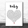 Bakermat Baby White Heart Song Lyric Print