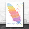 BANNERS Someone To You Watercolour Feather & Birds Song Lyric Print