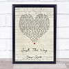 Barry White Just The Way You Are Script Heart Song Lyric Print