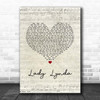 Beach Boys Lady Lynda Script Heart Song Lyric Print