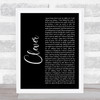 Beartooth Clever Black Script Song Lyric Print