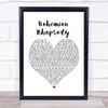 Queen Bohemian Rhapsody Heart Song Lyric Music Wall Art Print