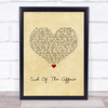 Ben Howard End Of The Affair Vintage Heart Song Lyric Print