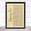 Ben Platt Temporary Love Rustic Script Song Lyric Print