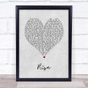 Ben's Brother Rise Grey Heart Song Lyric Print