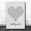 Billie Eilish Bellyache Grey Heart Song Lyric Print