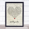 Billie Eilish Bellyache Script Heart Song Lyric Print