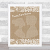 Billie Holiday Pennies From Heaven Burlap & Lace Song Lyric Print