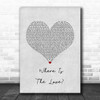 Black Eyed Peas Where Is The Love Grey Heart Song Lyric Print
