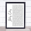 Black Lace Hokey Cokey White Script Song Lyric Print