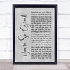 Blur You're So Great Grey Rustic Script Song Lyric Print