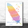 Bob Dylan Blowin' In The Wind Watercolour Feather & Birds Song Lyric Print