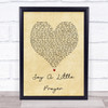 Bomb The Bass Say A Little Prayer Vintage Heart Song Lyric Print