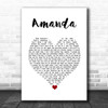 Boston Amanda White Heart Song Lyric Print