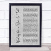 Boy Meets Girl Waiting for a Star to Fall Grey Rustic Script Song Lyric Print