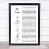 Boy Meets Girl Waiting for a Star to Fall White Script Song Lyric Print