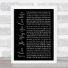 Boyzone I Love The Way You Love Me Black Script Song Lyric Print