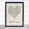 Brandy Best Friend Script Heart Song Lyric Print