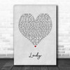 Brett Young Lady Grey Heart Song Lyric Print