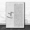 Brett Young Lady Grey Rustic Script Song Lyric Print