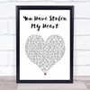 Brian Fallon You Have Stolen My Heart White Heart Song Lyric Print