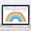 Brian Wilson A Friend Like You Watercolour Rainbow & Clouds Song Lyric Print