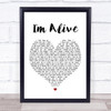 Kasey Chambers I'm Alive Heart Song Lyric Music Wall Art Print