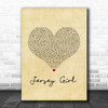 Bruce Springsteen Jersey Girl Vintage Heart Song Lyric Print