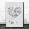 Buddy Holly Peggy Sue Grey Heart Song Lyric Print