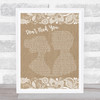 Bullet for My Valentine Dont Need You Burlap & Lace Song Lyric Print