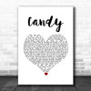 Cameo Candy White Heart Song Lyric Print