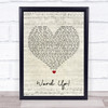 Cameo Word Up Script Heart Song Lyric Print