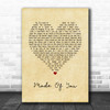 Cas Stonehouse Made Of You Vintage Heart Song Lyric Print
